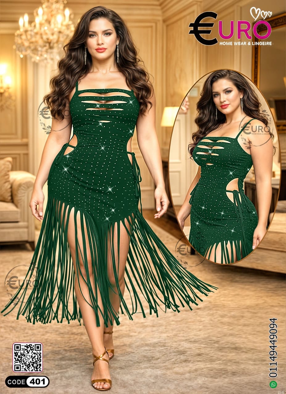 Elegant Fringe Rhinestone Dress