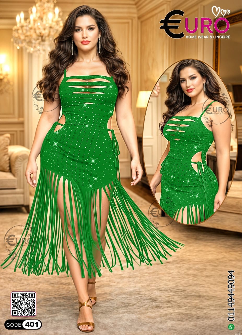Elegant Fringe Rhinestone Dress