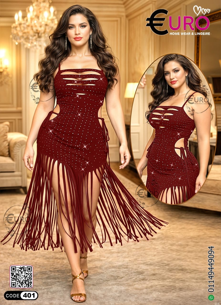 Elegant Fringe Rhinestone Dress