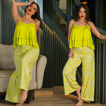 Lime Breeze Ruffle Lounge Set