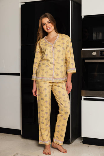 "Yellow Bloom" Pajama Set