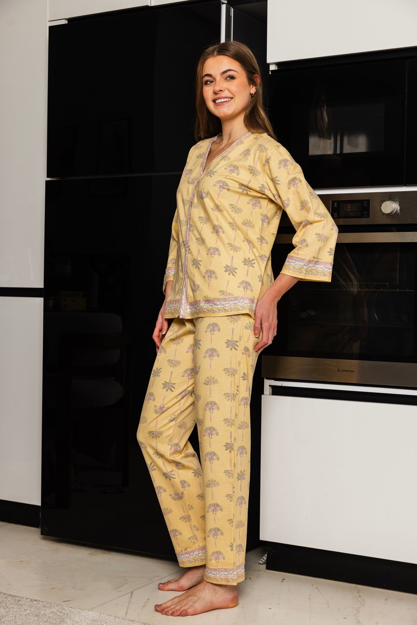 "Yellow Bloom" Pajama Set