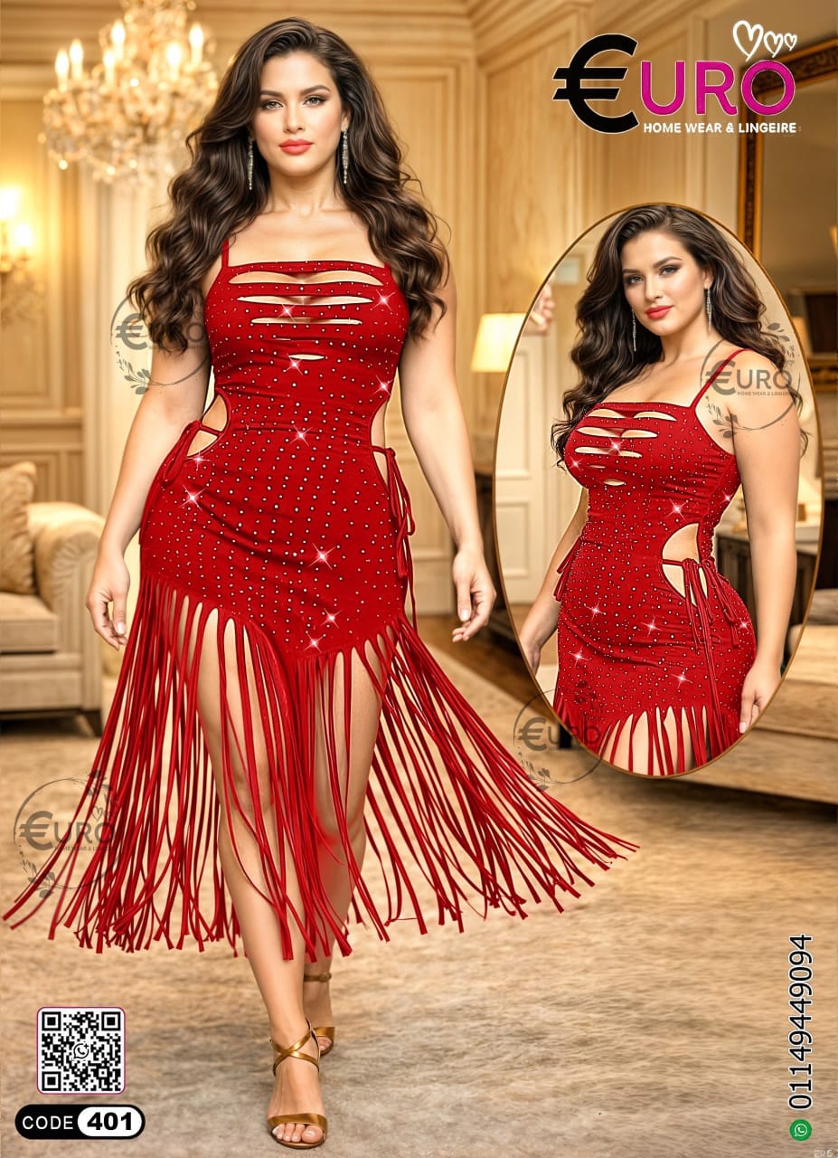 Elegant Fringe Rhinestone Dress