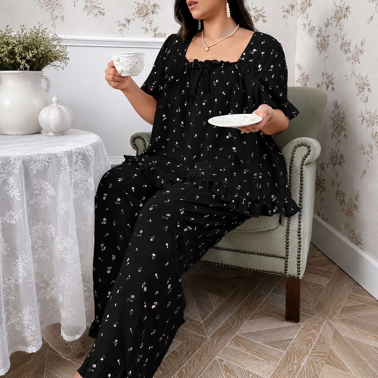 Ivory Blossom Lounge Set