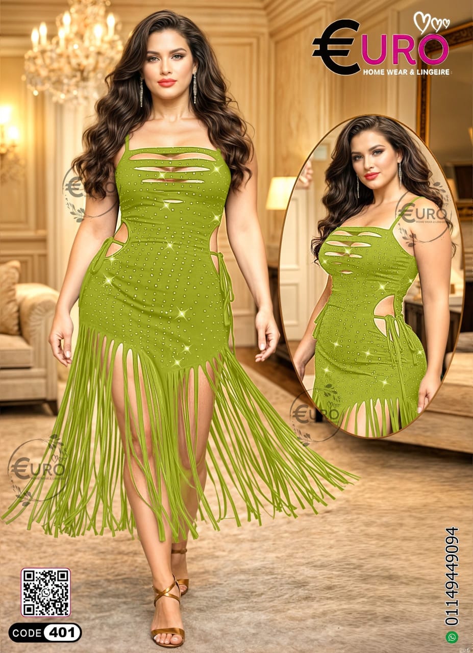 Elegant Fringe Rhinestone Dress